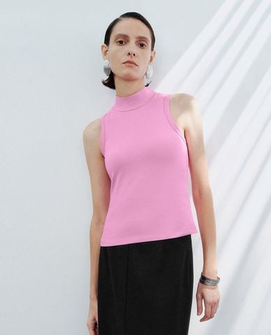  URBAN REVIVO - Áo sát nách nữ cổ cao phom ôm 