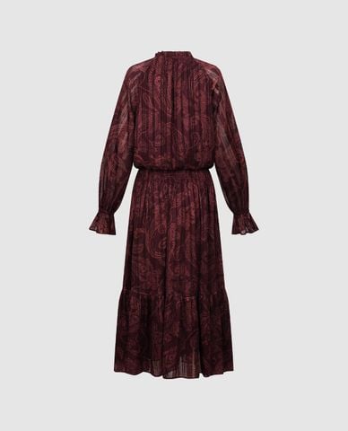  URBAN REVIVO - Đầm xếp tầng midi tay bèo dáng xòe 