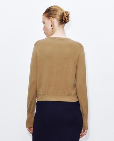  URBAN REVIVO - Áo khoác cardigan nữ tay loe phối nút 