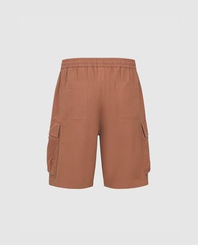  URBAN REVIVO - Quần short nam ngang gối phối dây rút 