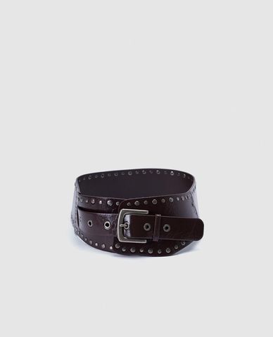  URBAN REVIVO - Thắt lưng nữ bản rộng đính kim loại 