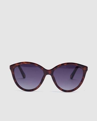  URBAN REVIVO - Kính mát nữ gọng mắt mèo phối họa tiết 