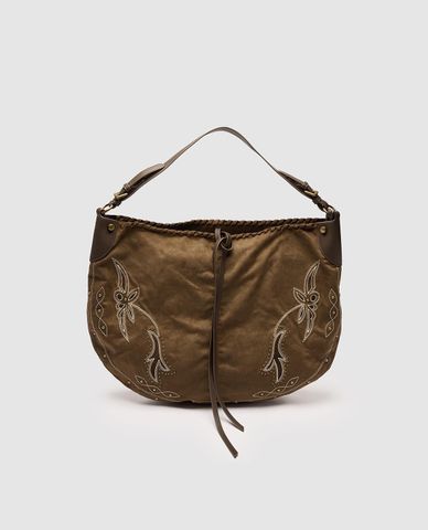  URBAN REVIVO - Túi đeo vai nữ thêu họa tiết 