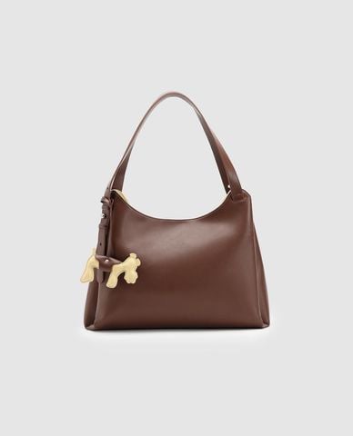  URBAN REVIVO - Túi đeo vai nữ hình thang phối charm 