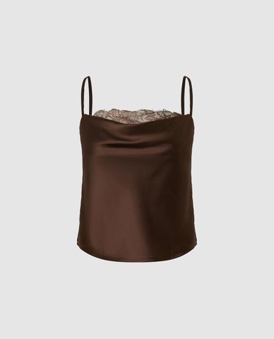  URBAN REVIVO - Áo hai dây nữ phối ren 