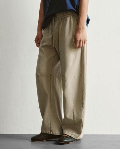  URBAN REVIVO - Quần nam ống rộng lưng thun phối dây rút 