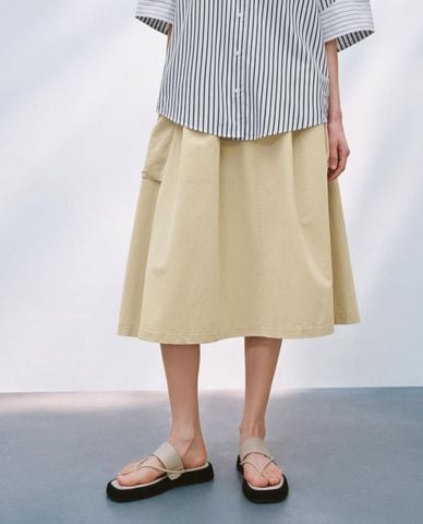  URBAN REVIVO - Chân váy phom suông midi Loose 