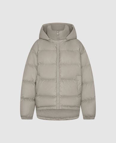  URBAN REVIVO - Áo khoác phao nữ tay dài phối mũ 