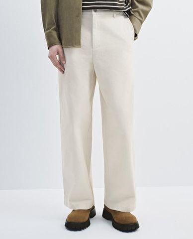  URBAN REVIVO - Quần nam ống rộng lưng cao 