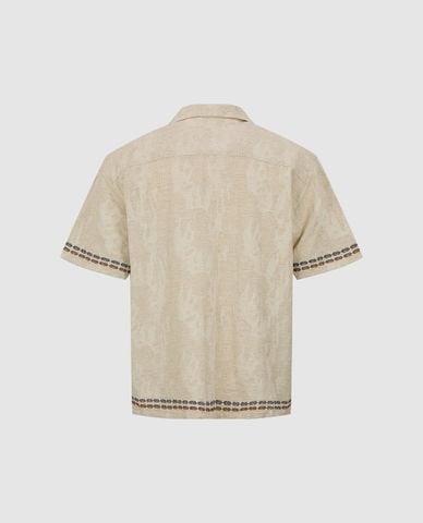  URBAN REVIVO - Áo sơ mi nam tay ngắn họa tiết thiên nhiên 