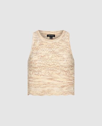  URBAN REVIVO - Áo ba lỗ nữ dệt kim họa tiết ren 