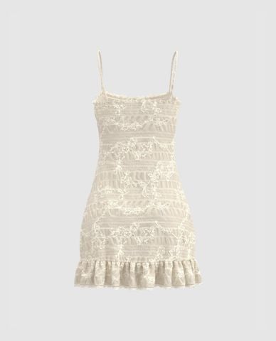  URBAN REVIVO - Đầm hai dây mini phối bèo Ruffle 