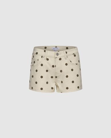  URBAN REVIVO - Quần short jeans nữ chấm bi 