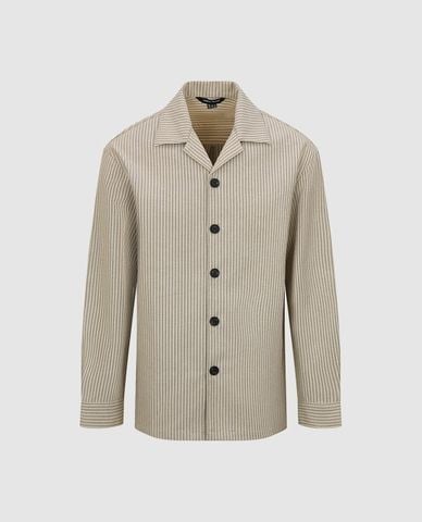  URBAN REVIVO - Áo sơ mi nam cổ bẻ tay dài kẻ sọc 