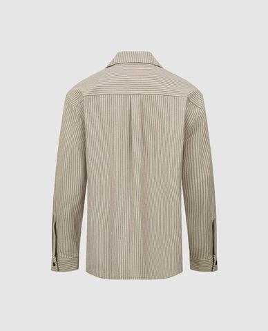  URBAN REVIVO - Áo sơ mi nam cổ bẻ tay dài kẻ sọc 