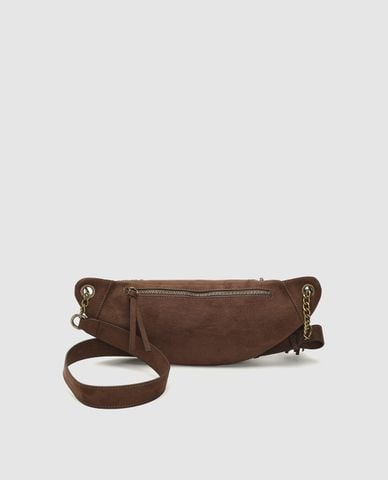  URBAN REVIVO - Túi đeo vai nữ hình bán nguyệt phối charm 