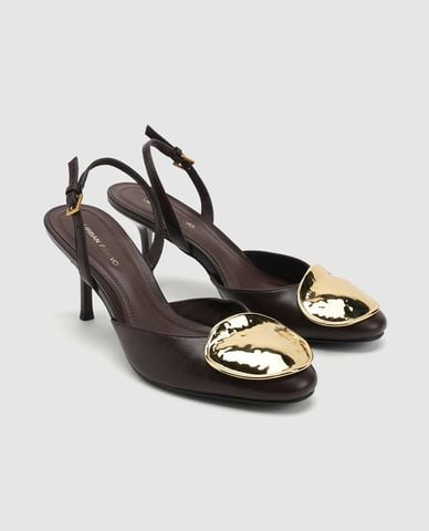  URBAN REVIVO - Giày sandals cao gót nữ mũi tròn 