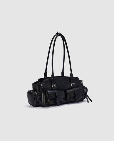  URBAN REVIVO - Túi đeo vai phom chữ nhật phối túi hộp 