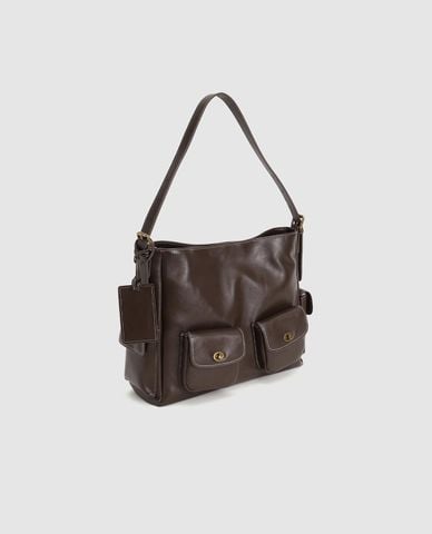  URBAN REVIVO - Túi đeo vai nam hình vuông nhiều ngăn 