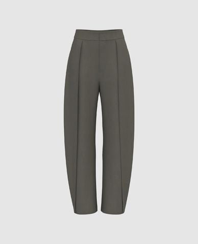  URBAN REVIVO - Quần nữ lưng cao nhấn li thanh lịch 