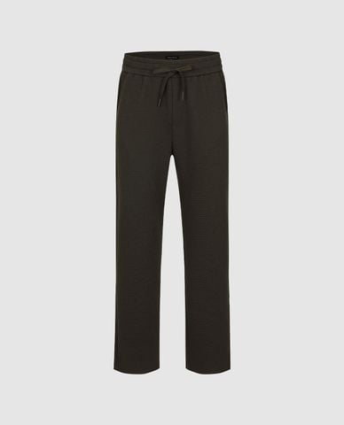  URBAN REVIVO - Quần ống đứng nam lưng thun phối dây rút 