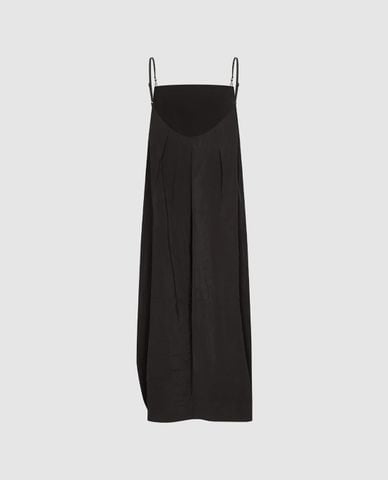  URBAN REVIVO - Đầm hai dây midi cổ vuông dáng phồng 