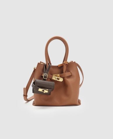  URBAN REVIVO - Túi đeo vai nữ kèm charm túi mini 