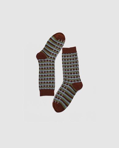  URBAN REVIVO - Vớ nữ cổ cao phối sọc cá tính 