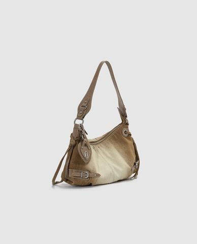  URBAN REVIVO - Túi đeo vai nữ wash loang phối charm 
