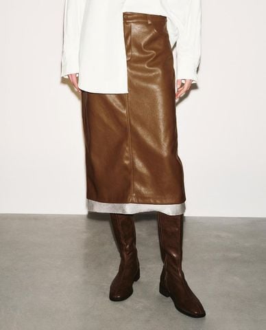  URBAN REVIVO - Chân váy phom suông midi thanh lịch 