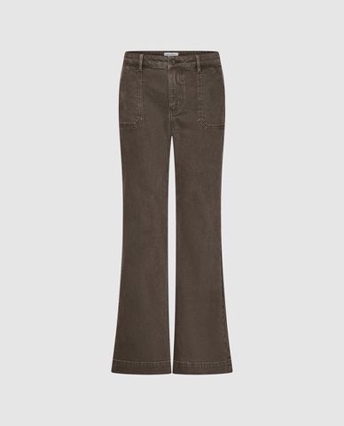  URBAN REVIVO - Quần jeans nữ ống loe cổ điển 