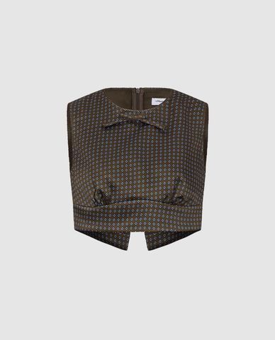  URBAN REVIVO - Áo sát nách nữ phom croptop phối nơ 