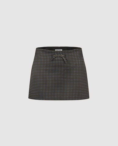  URBAN REVIVO - Chân váy chữ A mini phối nơ 