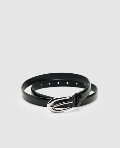  URBAN REVIVO - Thắt lưng nữ bản nhỏ khóa oval 