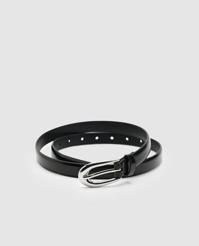  URBAN REVIVO - Thắt lưng nữ bản nhỏ khóa oval 