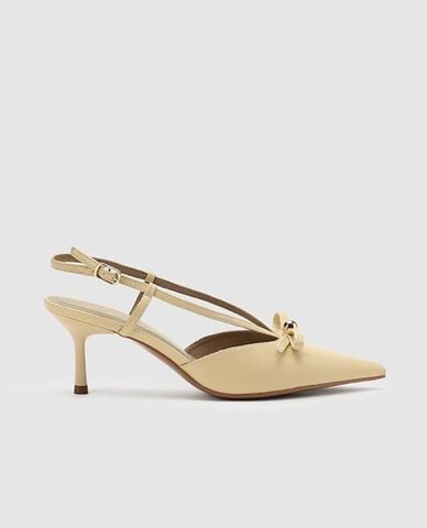  URBAN REVIVO - Giày sandals cao gót nữ bít mũi phối nơ 