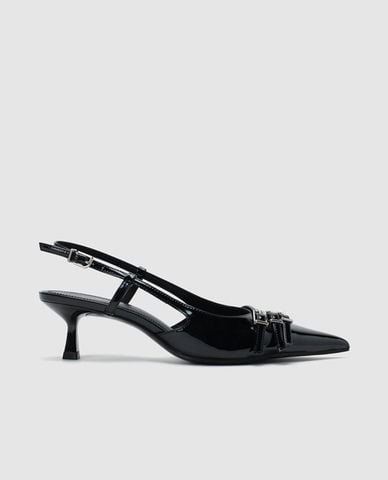  URBAN REVIVO - Giày sandals cao gót nữ mũi nhọn khóa gài 