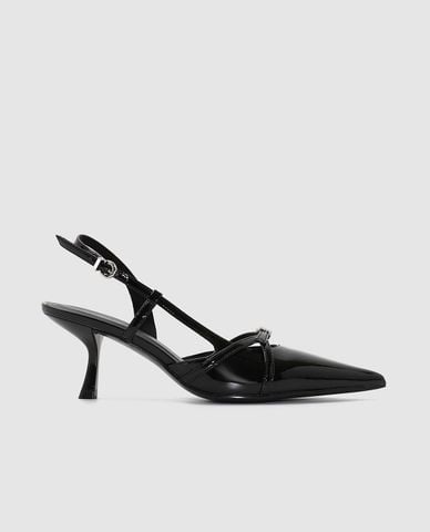  URBAN REVIVO - Giày sandals cao gót nữ mũi nhọn dây đan 