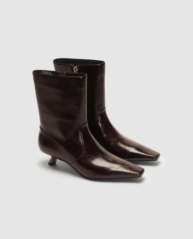  URBAN REVIVO - Giày boots cao gót nữ cổ cao mũi nhọn 