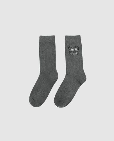  URBAN REVIVO - Vớ unisex cổ cao đính đá 