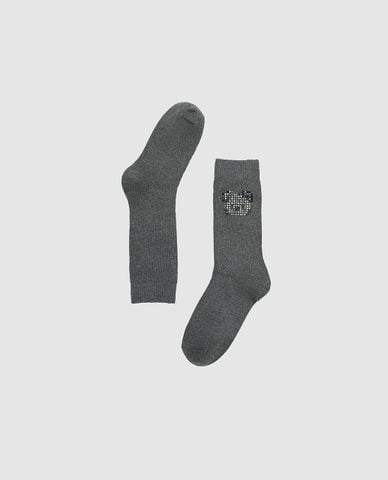  URBAN REVIVO - Vớ unisex cổ cao đính đá 