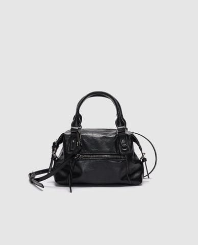  URBAN REVIVO - Túi xách nữ hình thang phối khóa zip 