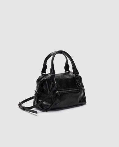  URBAN REVIVO - Túi xách nữ hình thang phối khóa zip 