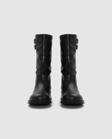  URBAN REVIVO - Giày boots nữ đế vừa cổ cao khóa đôi 
