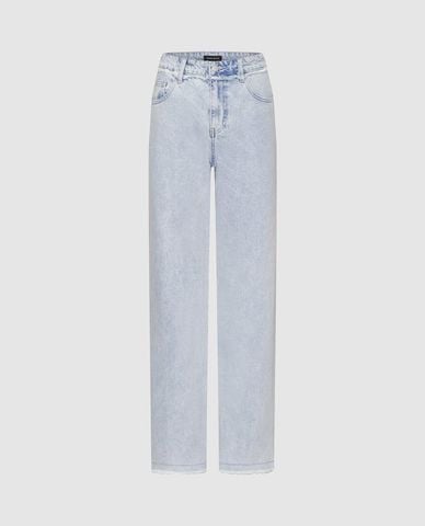  URBAN REVIVO - Quần jeans nữ ống đứng thời trang 
