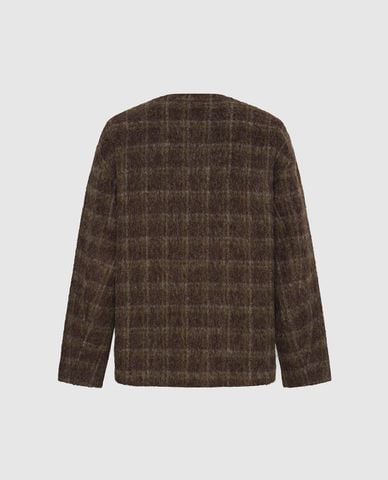  URBAN REVIVO - Áo khoác cardigan nam cổ V họa tiết kẻ ô 