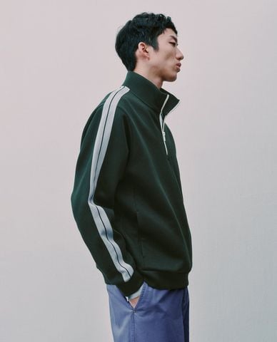  URBAN REVIVO - Áo khoác thể thao nam cổ cao khóa kéo 