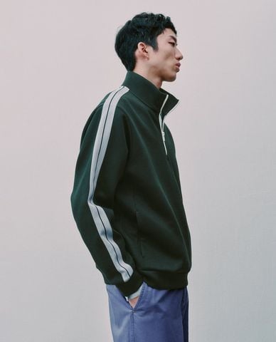  URBAN REVIVO - Áo khoác thể thao nam cổ cao khóa kéo 