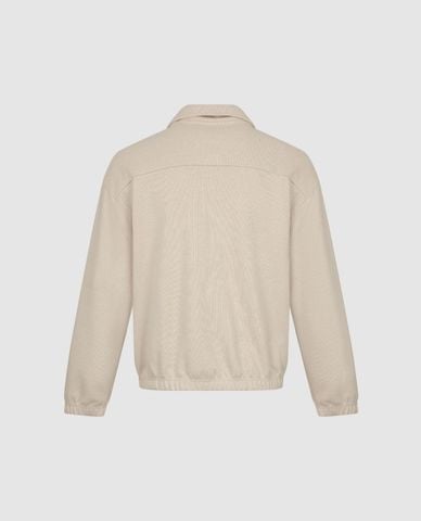  URBAN REVIVO - Áo sweatshirt nam cổ bẻ tay dài khóa kéo 