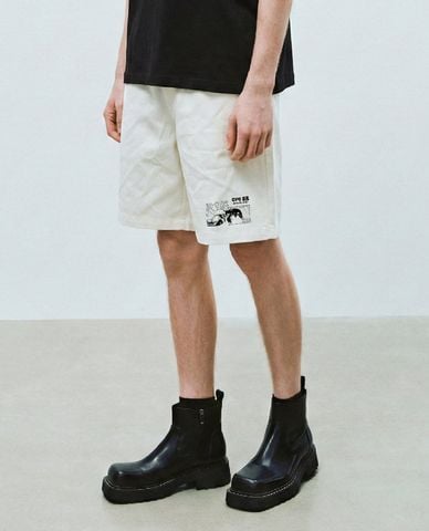  URBAN REVIVO - Quần short nam ống rộng in họa tiết 